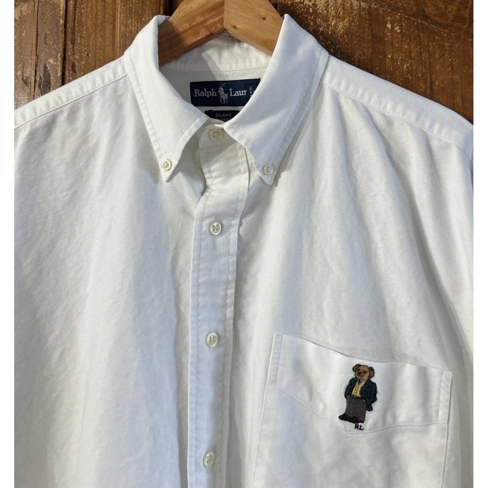 Mens Ralph Lauren Polo Bear Blake L/S Button-Down Shirt Sz Large 100% Cotton EC